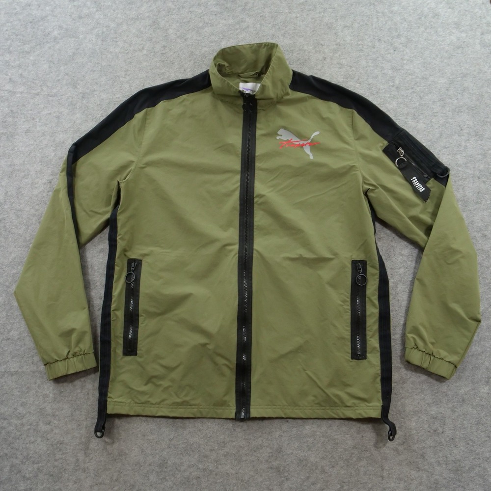 Puma Trapstar Track Jacket Mens XL Green Excellent Full Zip Windbreaker